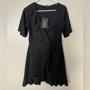 Short dress, polyester, all black